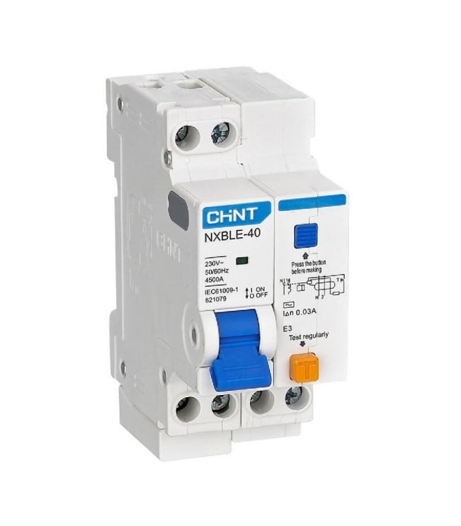 Дифференциальный автоматический выключатель NXBLE-40 1P+N 6A, х-ка C 30mA, электронный тип AС, х-ка С, 4.5kA, фото